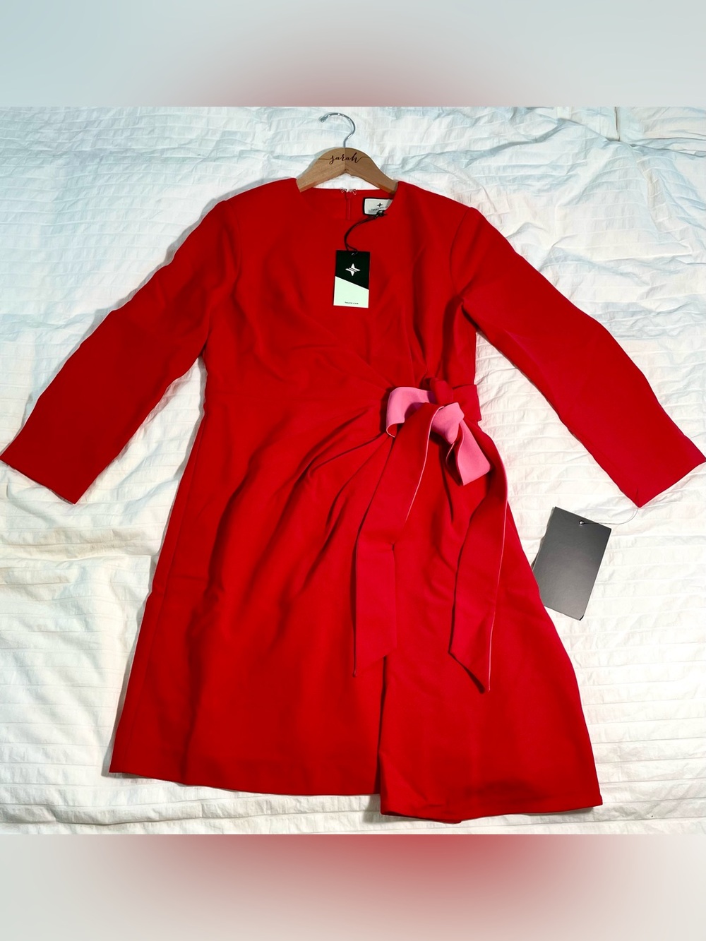 Tuckernuck Sienna Wrap Dress NWT Poppy & Hot Pink Mini (Small / S) - Picture 7 of 8